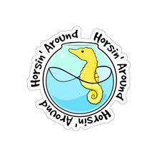 Load image into Gallery viewer, Horsin&#39; Around - Cute Seahorse Pun Vinyl Sticker
