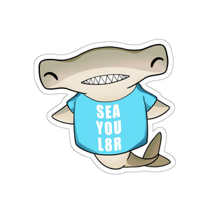 Sea You Later - Cute Hammerhead Shark Pun Vinyl Sticker