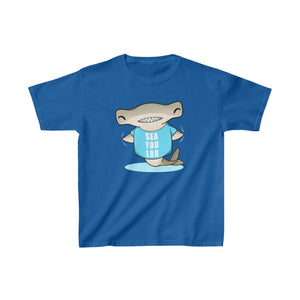 Sea You Later - Cute Hammerhead Shark Pun Kids T-Shirt
